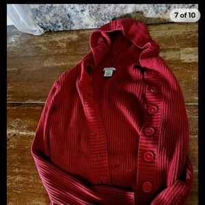 MAURICES WOMENS sweater. Size M. Red Buttons W Hoodie.